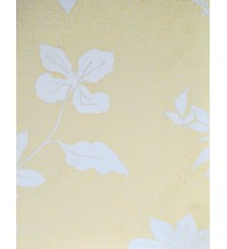 White beige color floral design poly blackout roller blind   109396